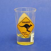 Kangaroo Roadsign Shotglass